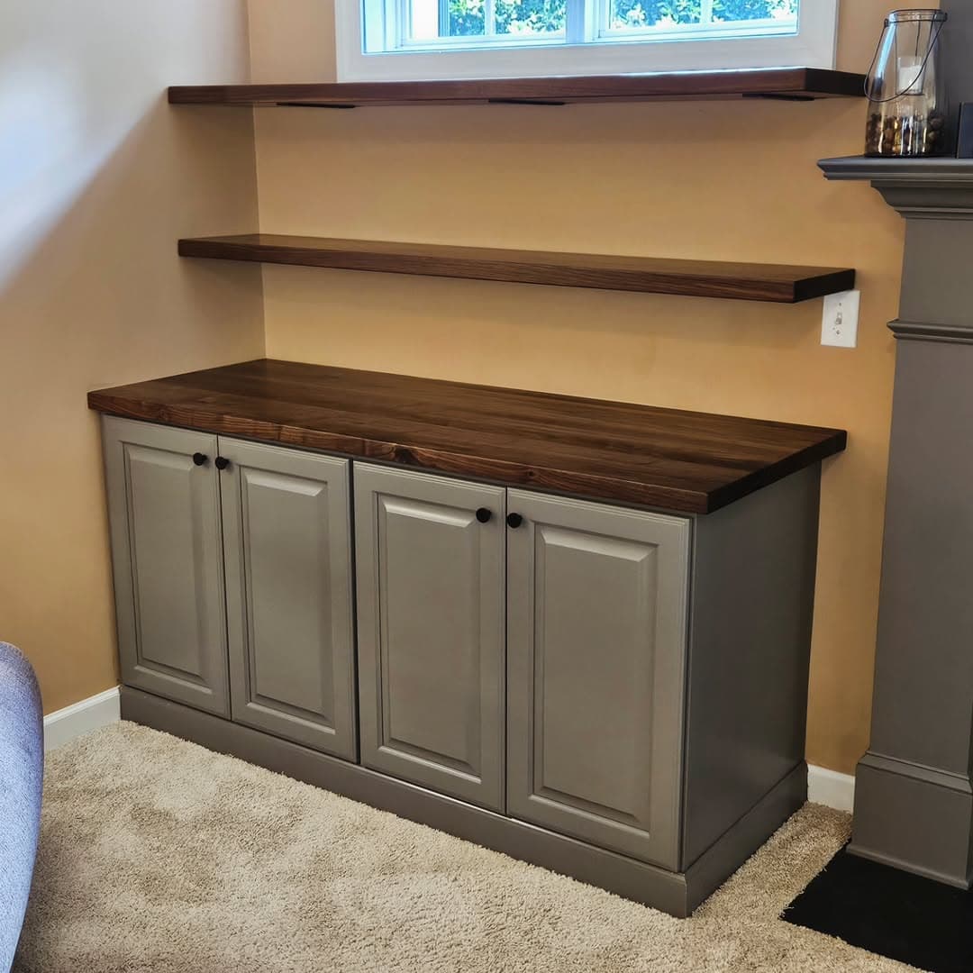 walnut shelves
