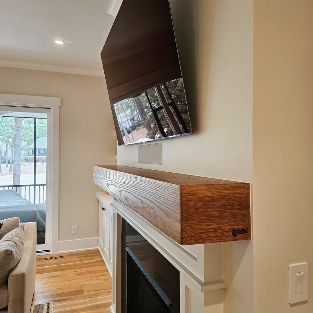 wooden mantle