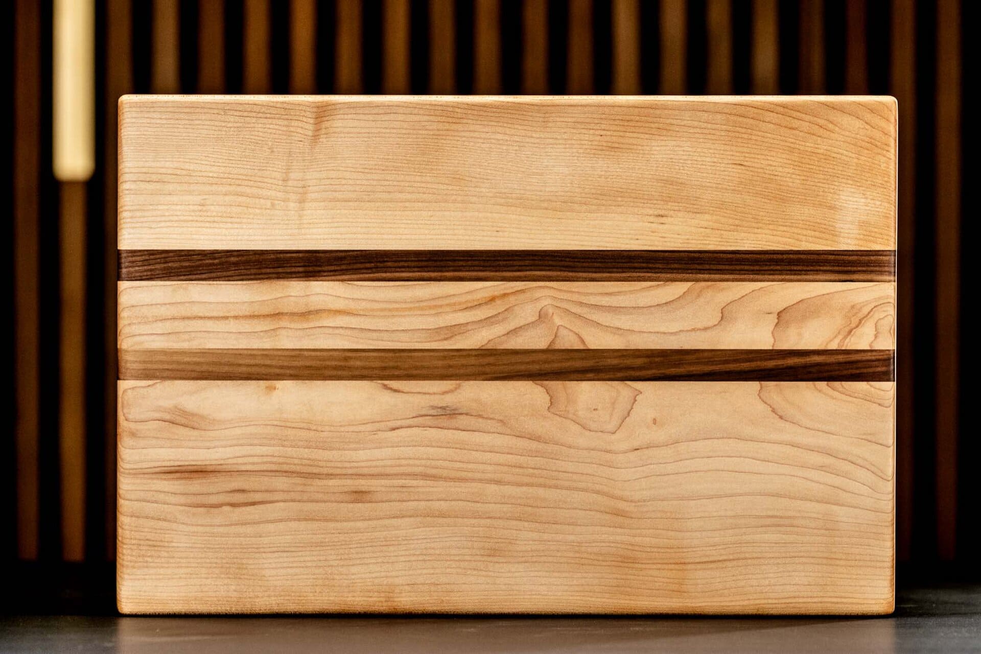 Wooden Cutting Board with Dark Inlay Accents